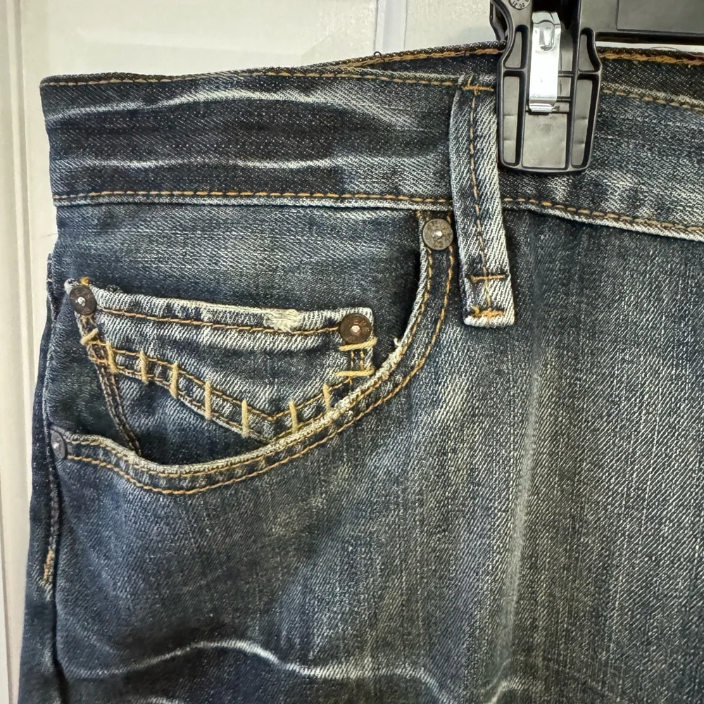 Rare Vintage Pepe Jeans London –‎ Size 42x34 – Leather-Look Pocket Western Denim